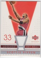 SCOTTIE PIPPEN 2002-03 Upper Deck Glass Authentic Game Used Relic Card (FREE SHIPPING)